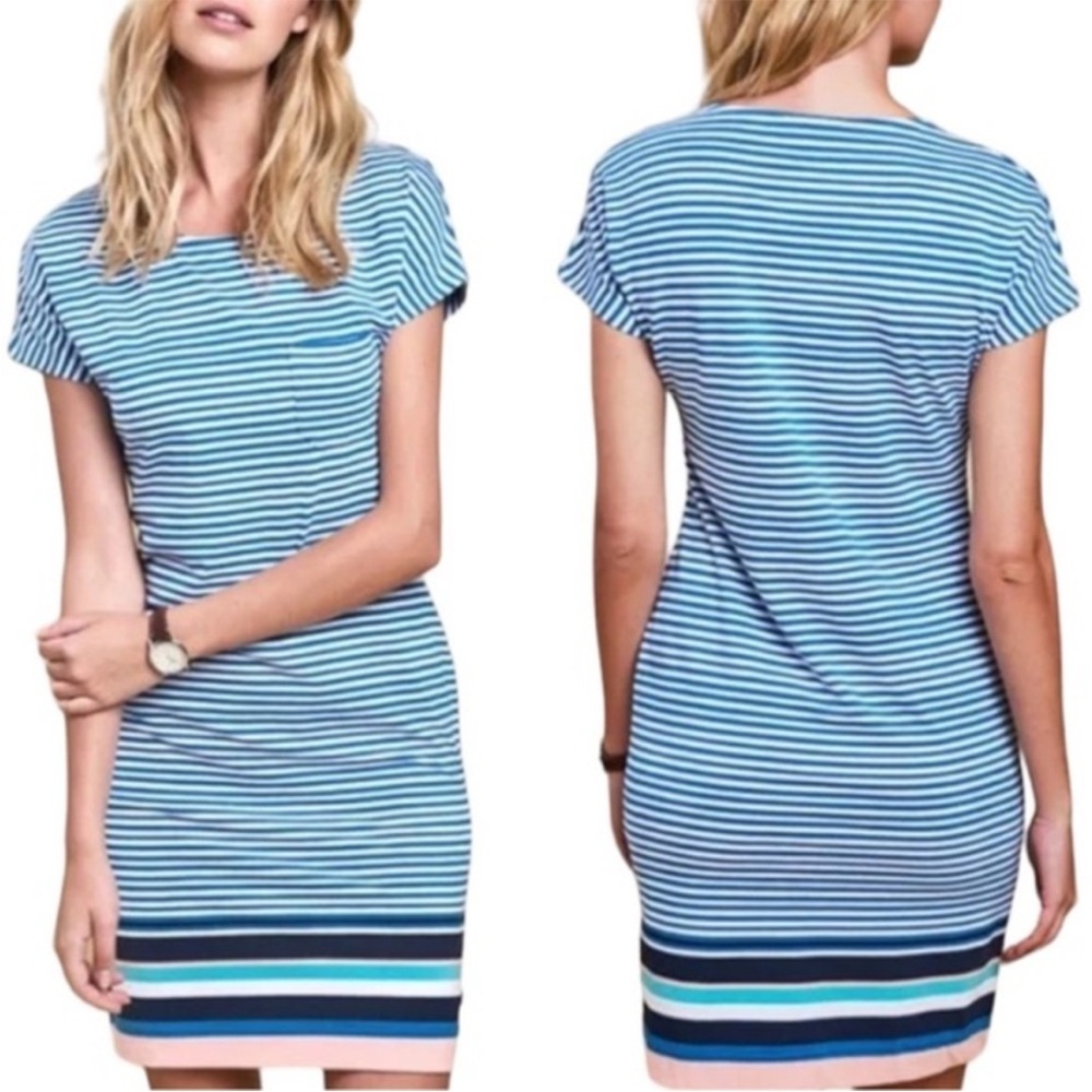 Barbour Harewood Striped Jersey cap sleeve Dress Size 6